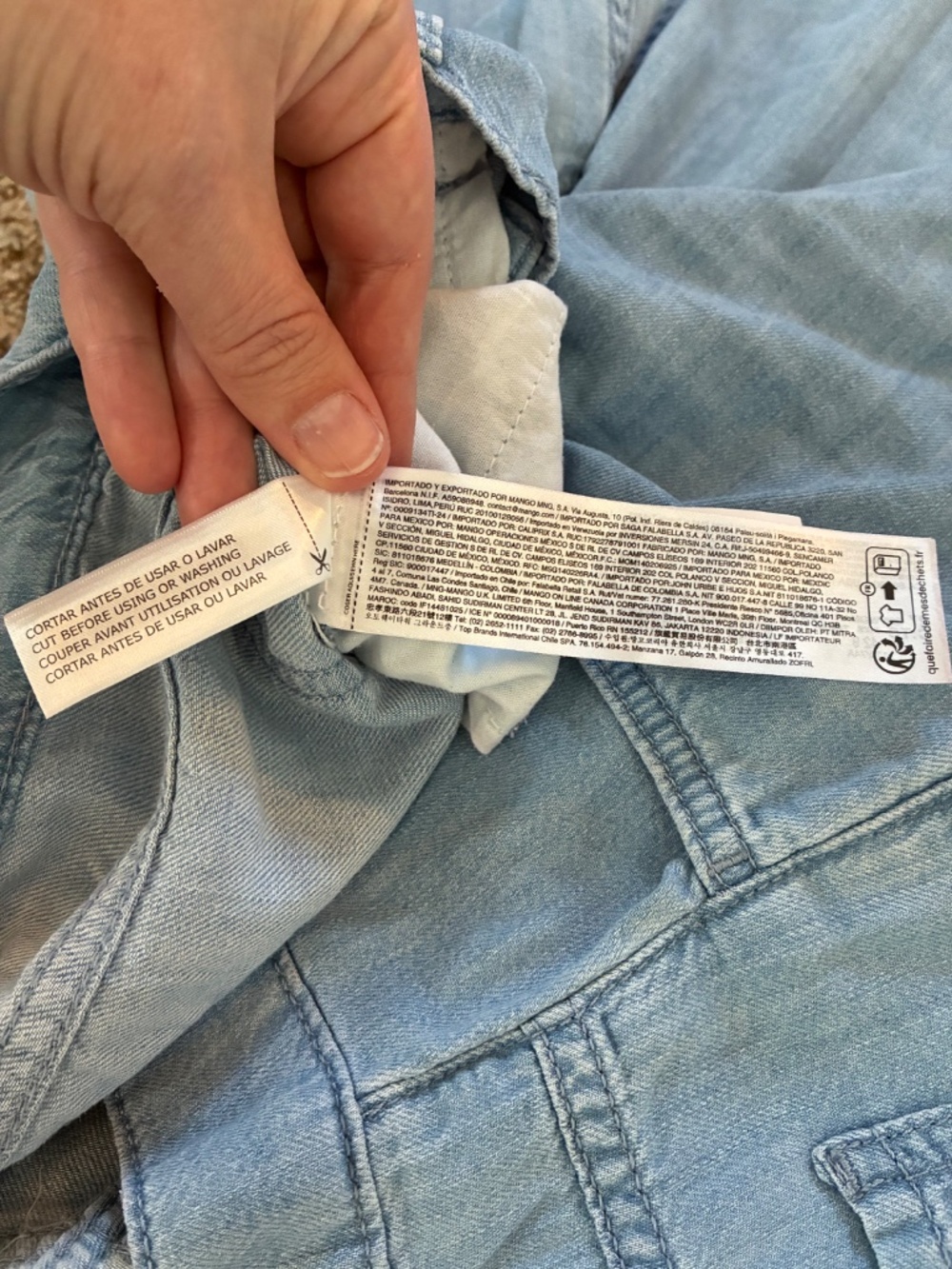 Mango Mid-Rise Palazzo Jeans Light Blue Size 10 - Picture 6 of 8